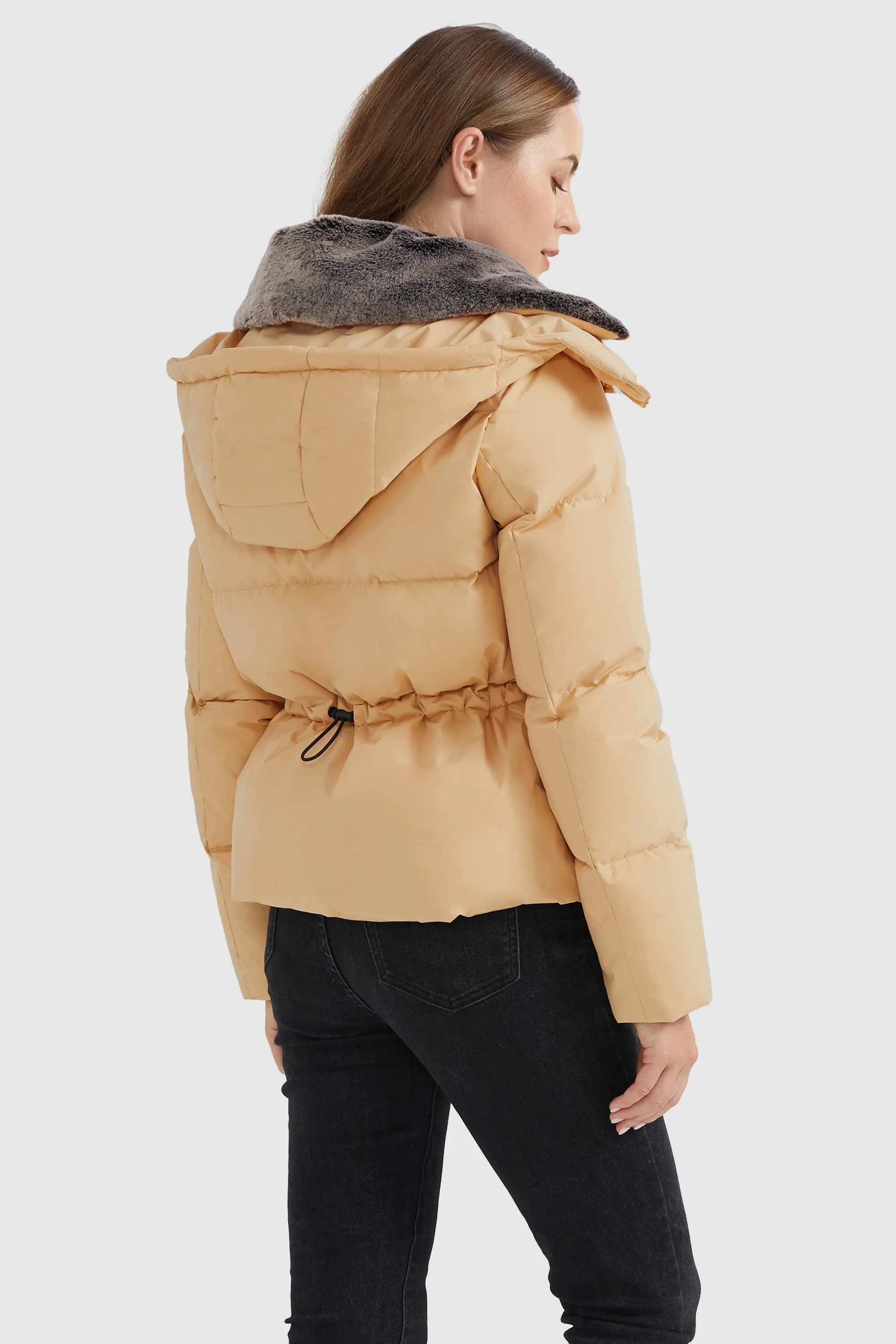 Removable Faux Fur Collar Puffer Down Jacket