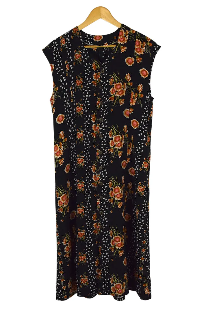 Reworked Sunflower Print Dress