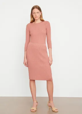 Ribbed Knee-Length Skirt