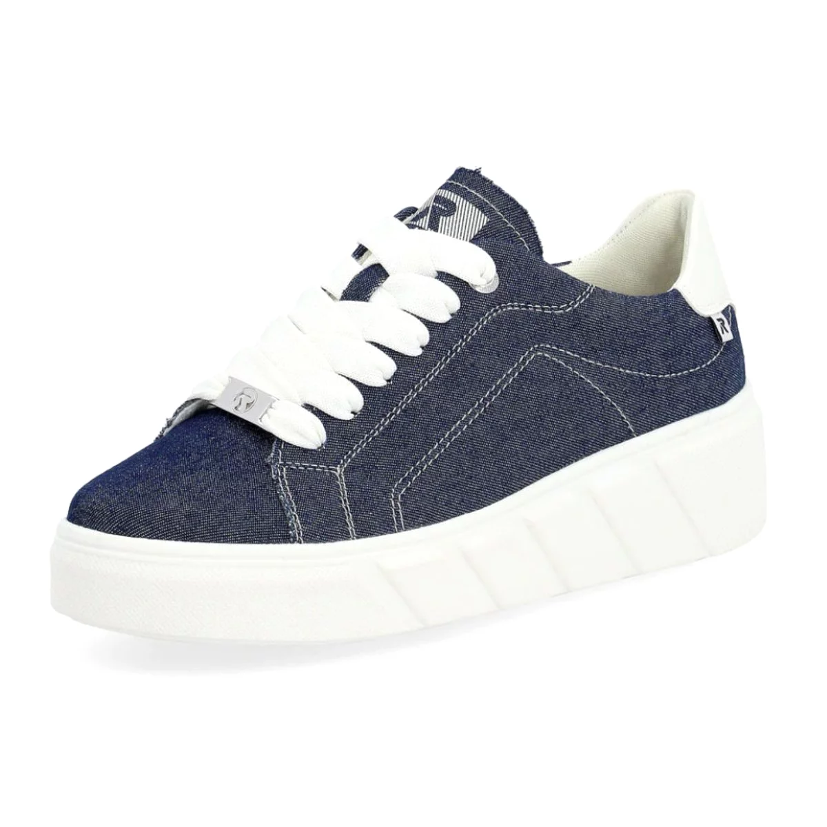 Rieker Women's W0501-14 Carla Ozean/Off White/Denim