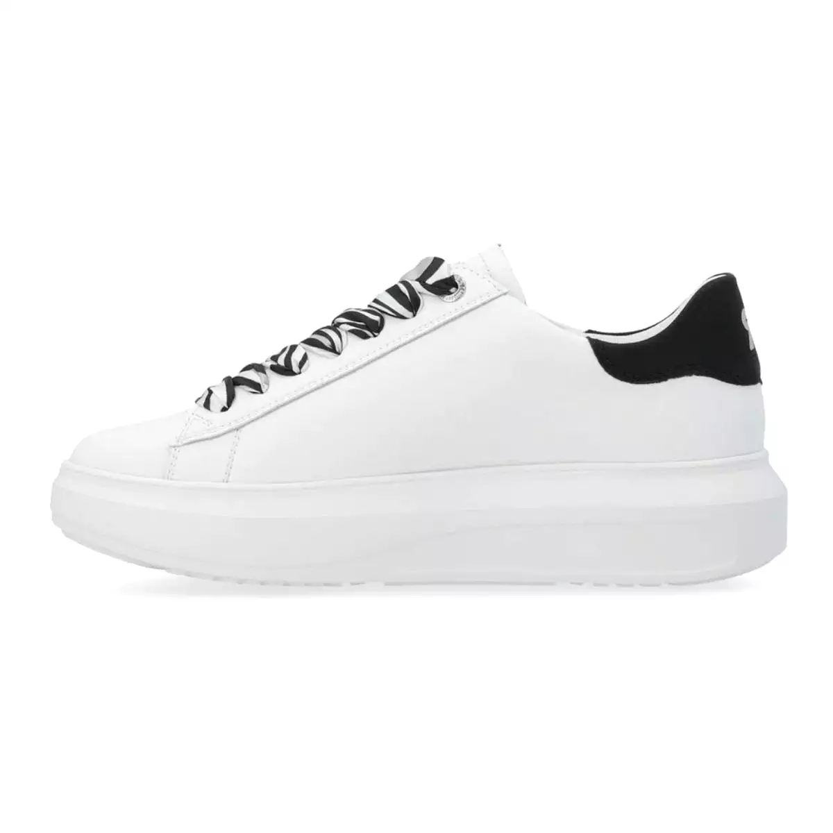 Rieker Women's W1201-80 Adelia White/Black Leather