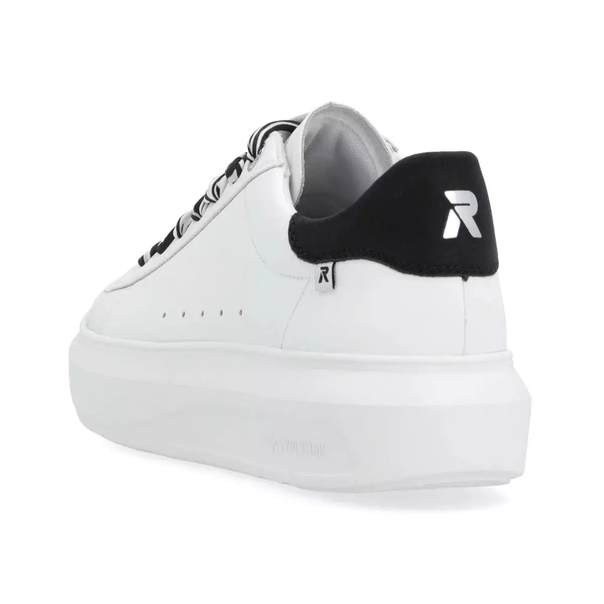 Rieker Women's W1201-80 Adelia White/Black Leather