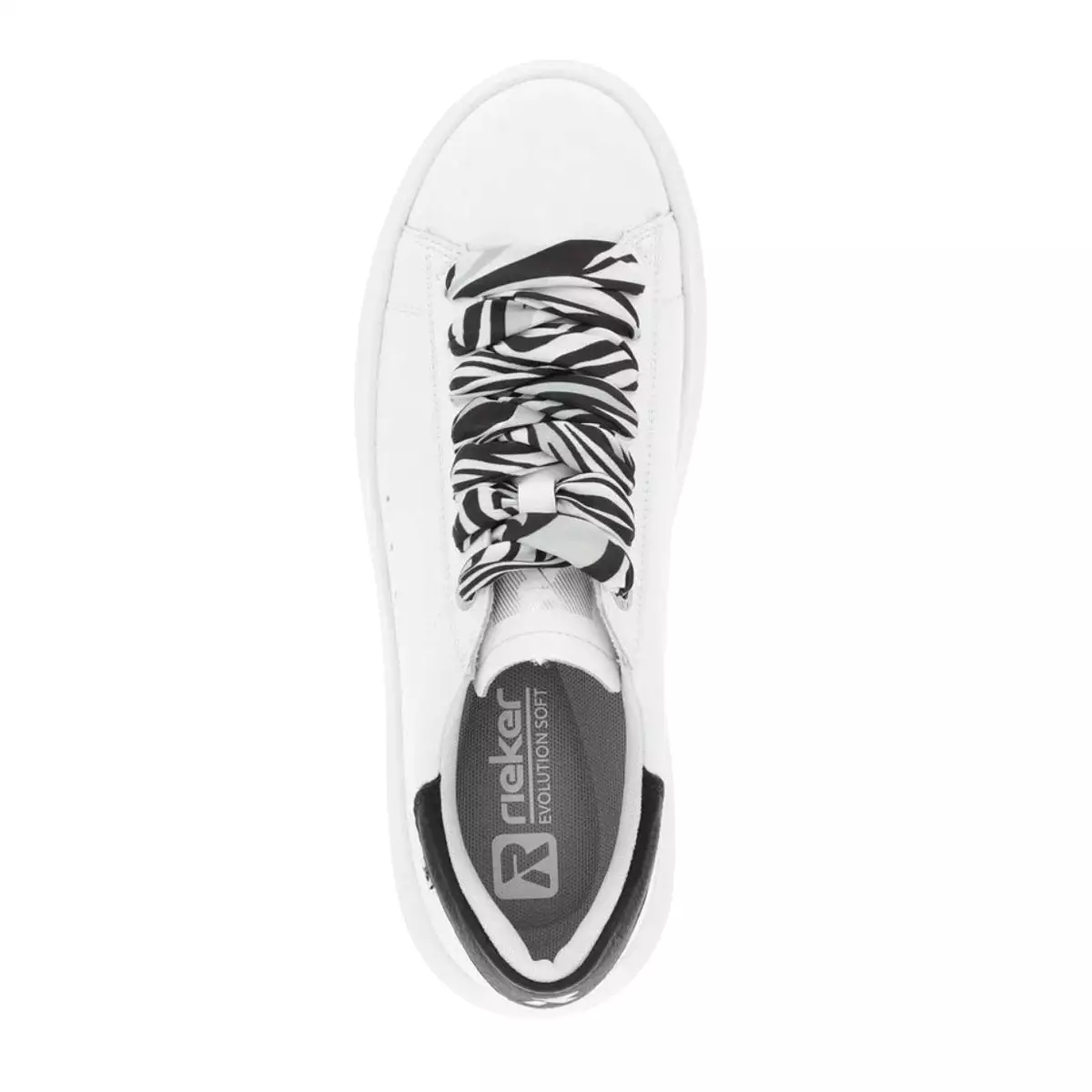 Rieker Women's W1201-80 Adelia White/Black Leather