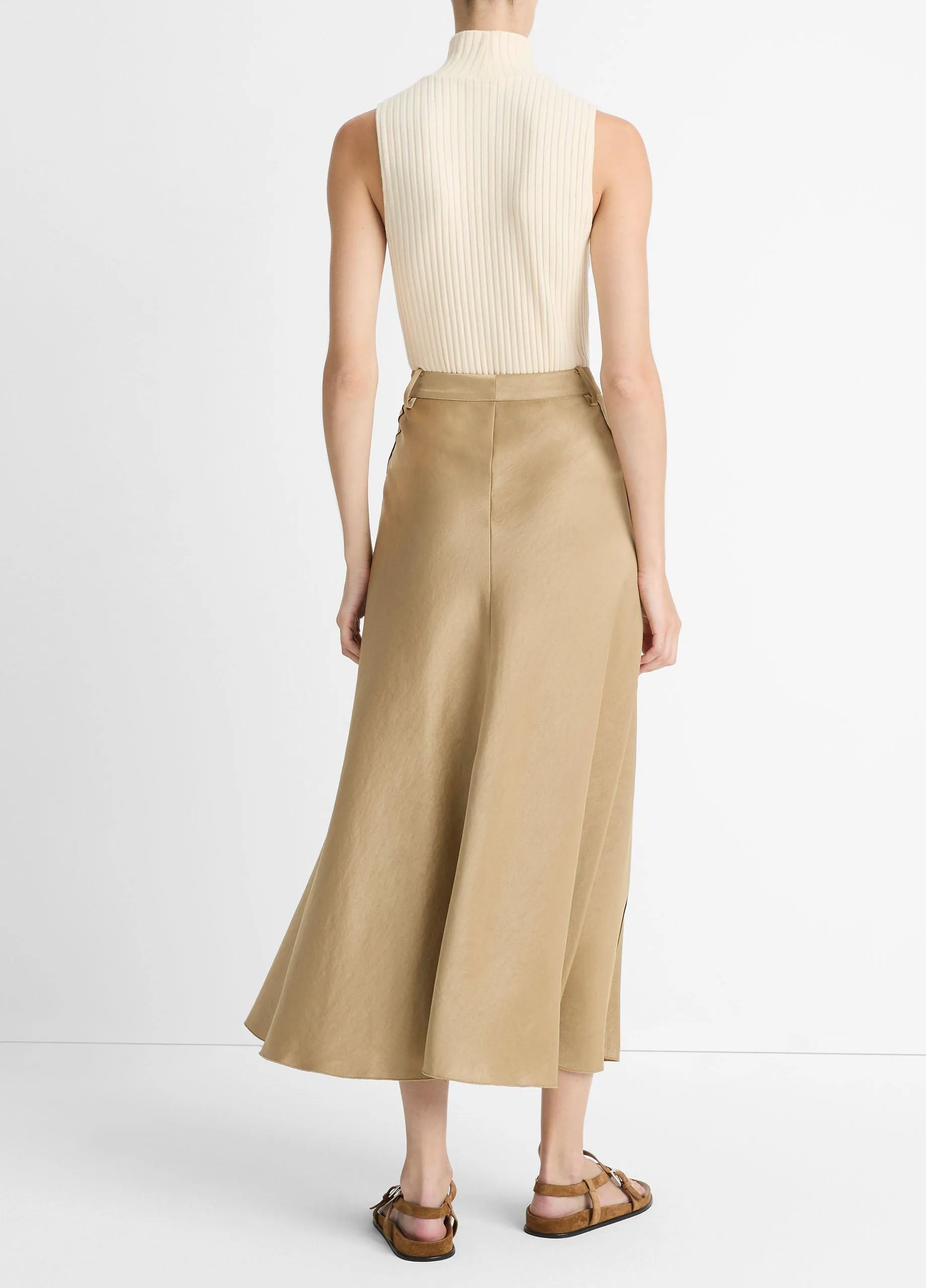 Satin A-Line Trouser Skirt