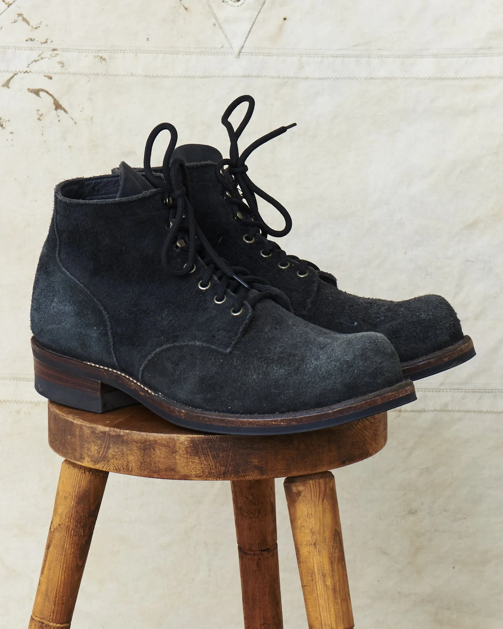 Second Hand Viberg Service Boot Black Unicorn Rough Out 10.5 E