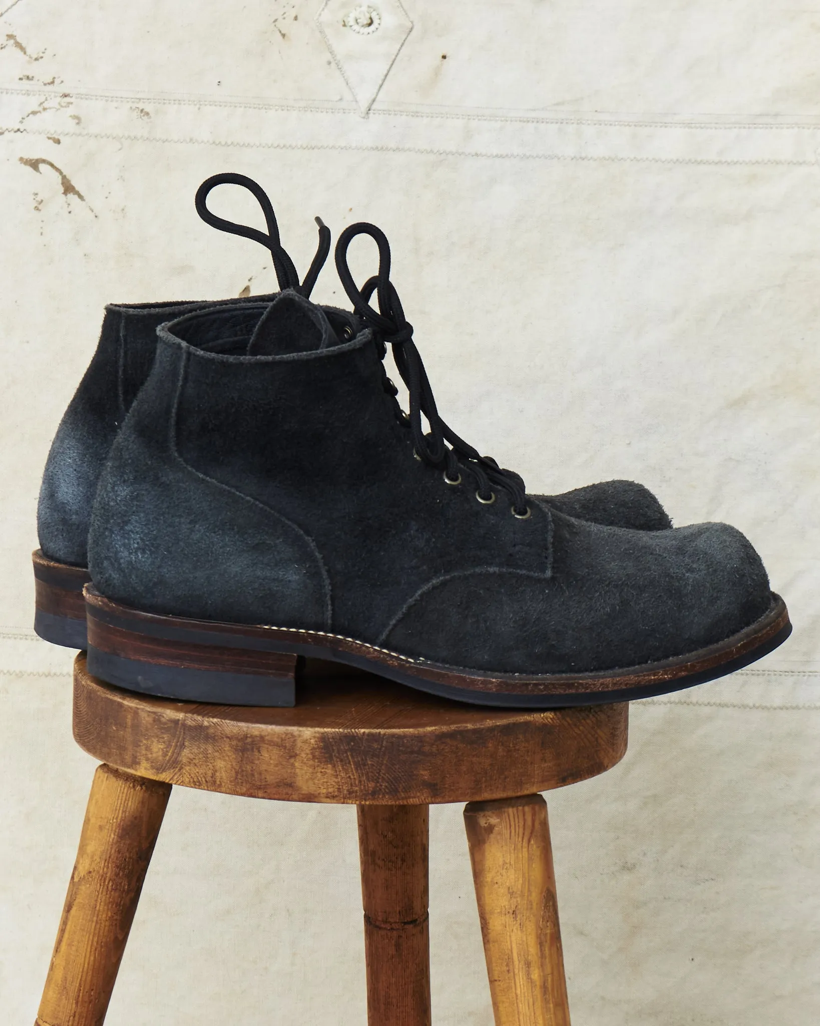 Second Hand Viberg Service Boot Black Unicorn Rough Out 10.5 E