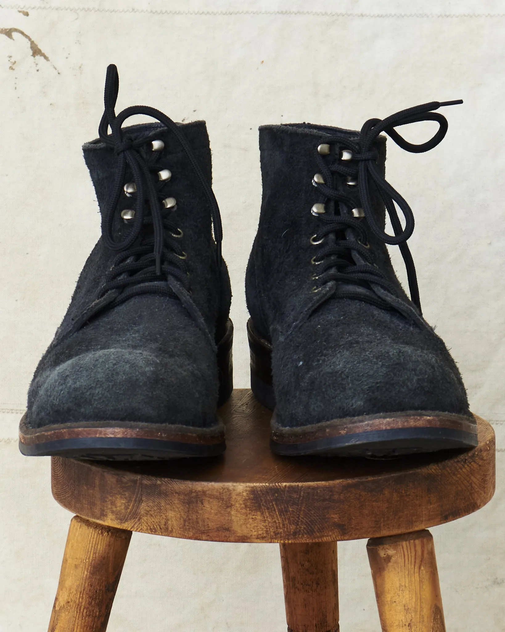 Second Hand Viberg Service Boot Black Unicorn Rough Out 10.5 E