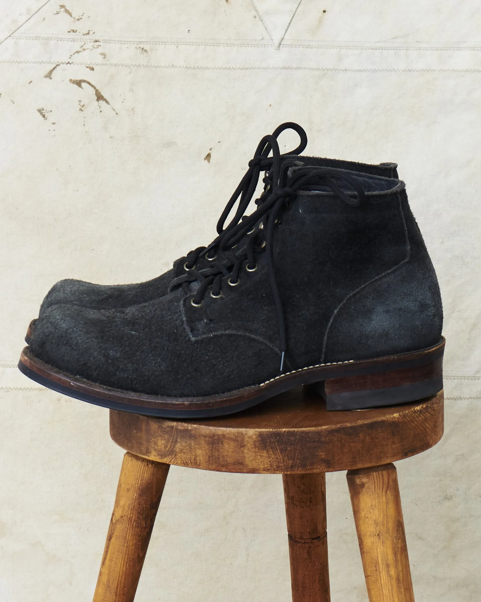 Second Hand Viberg Service Boot Black Unicorn Rough Out 10.5 E