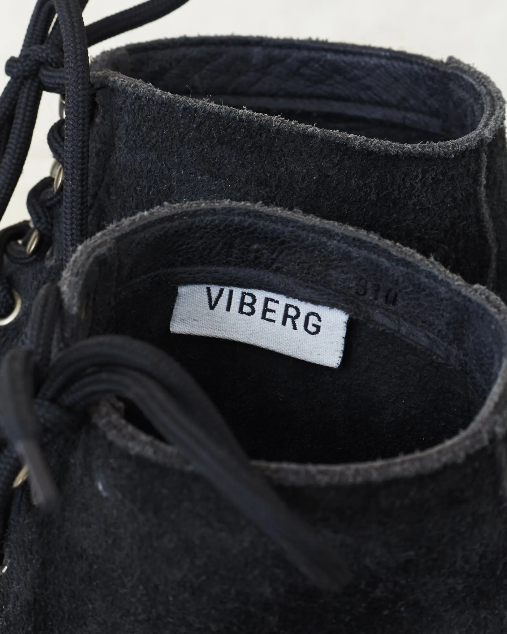 Second Hand Viberg Service Boot Black Unicorn Rough Out 10.5 E