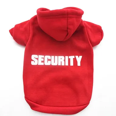 Security Print Pet Coat Hoody Sweater