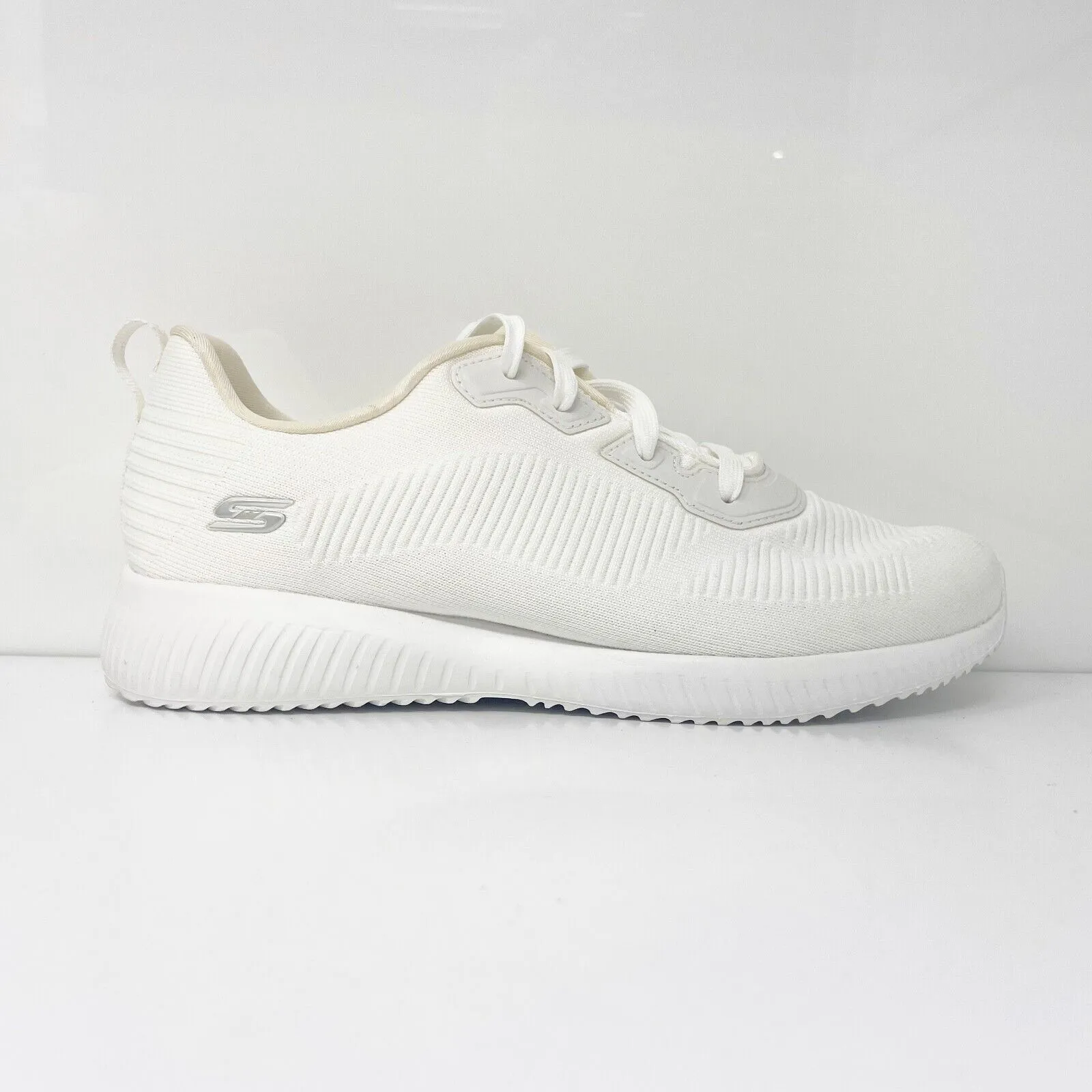 Skechers Womens Bobs Sport Squad 32504W White Running Shoes Sneakers Size 10