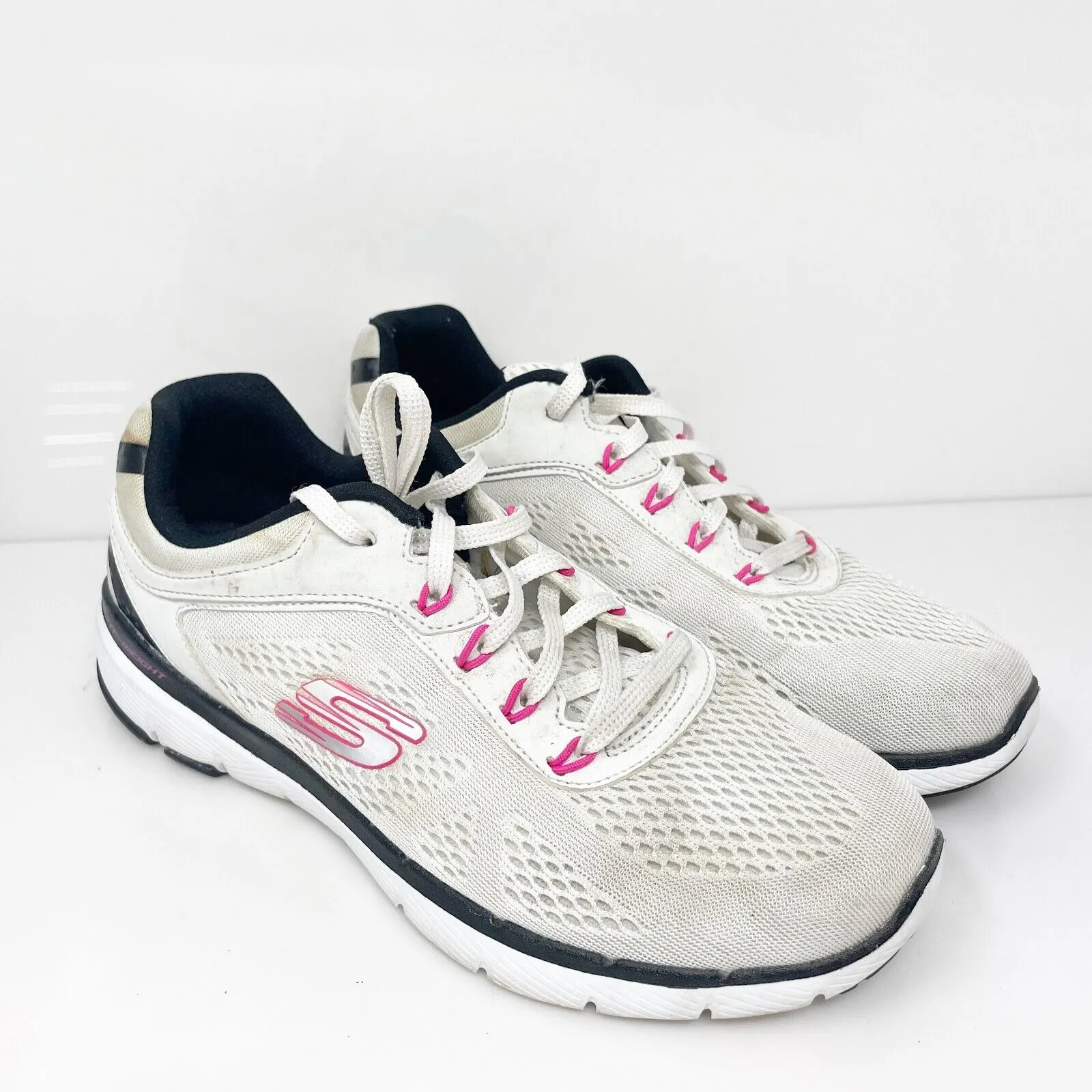 Skechers Womens Flex Appeal 3.0 Steady Move 13474 White Running Shoes Sneakers 8