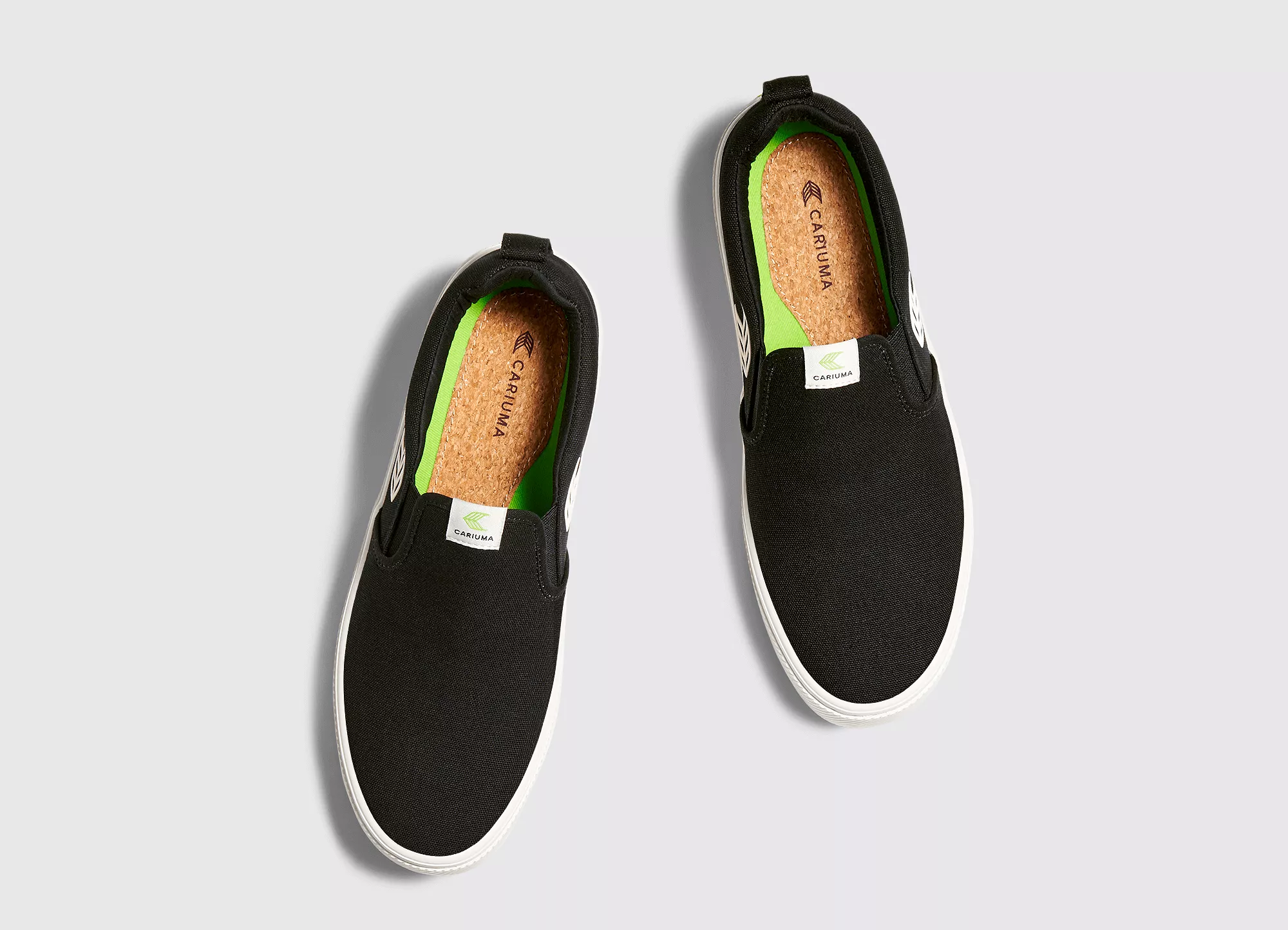 SLIP ON Black Canvas Off-White Logo Sneaker Women