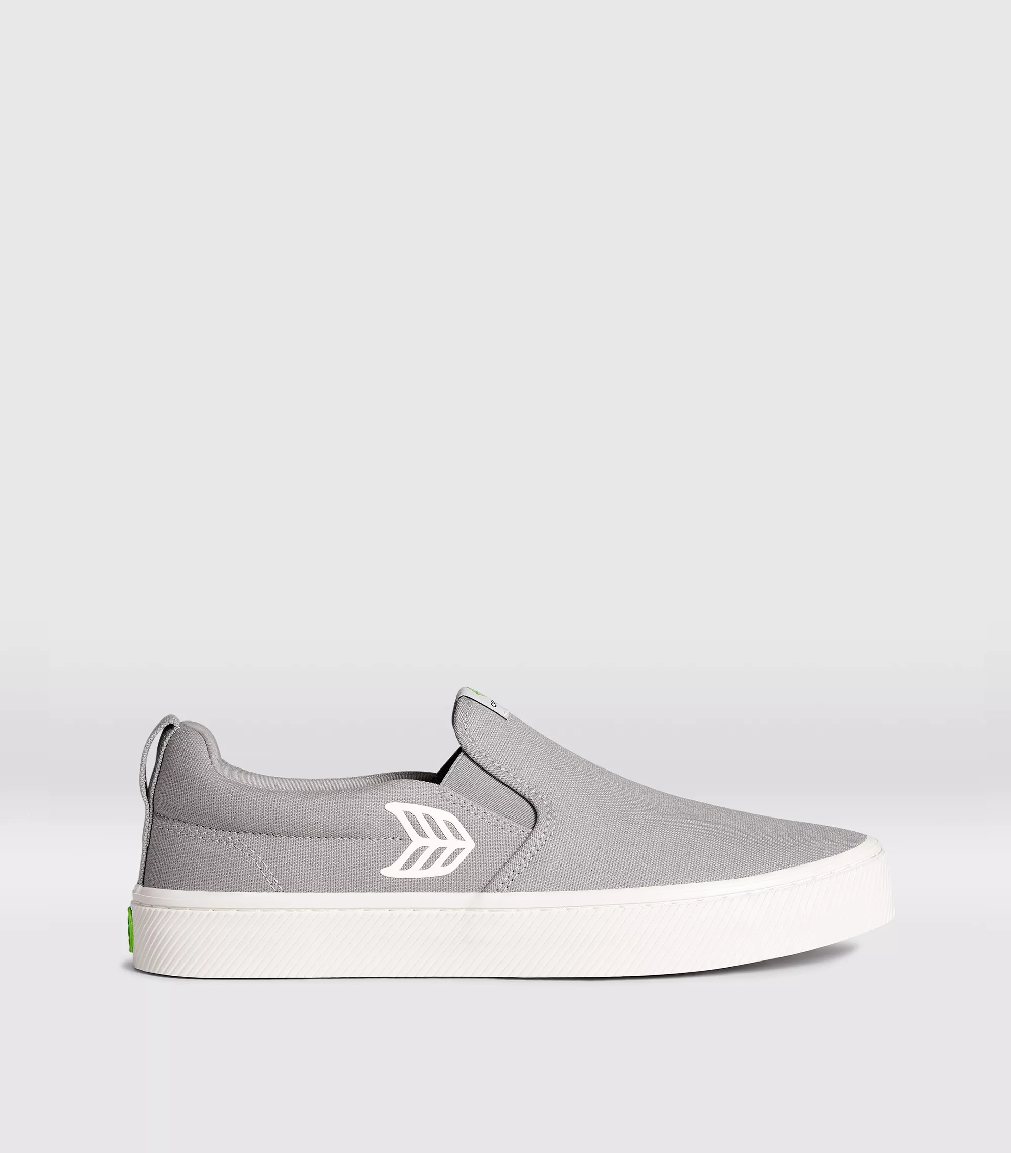 SLIP ON Light Grey Canvas Off-White Logo Sneaker Women