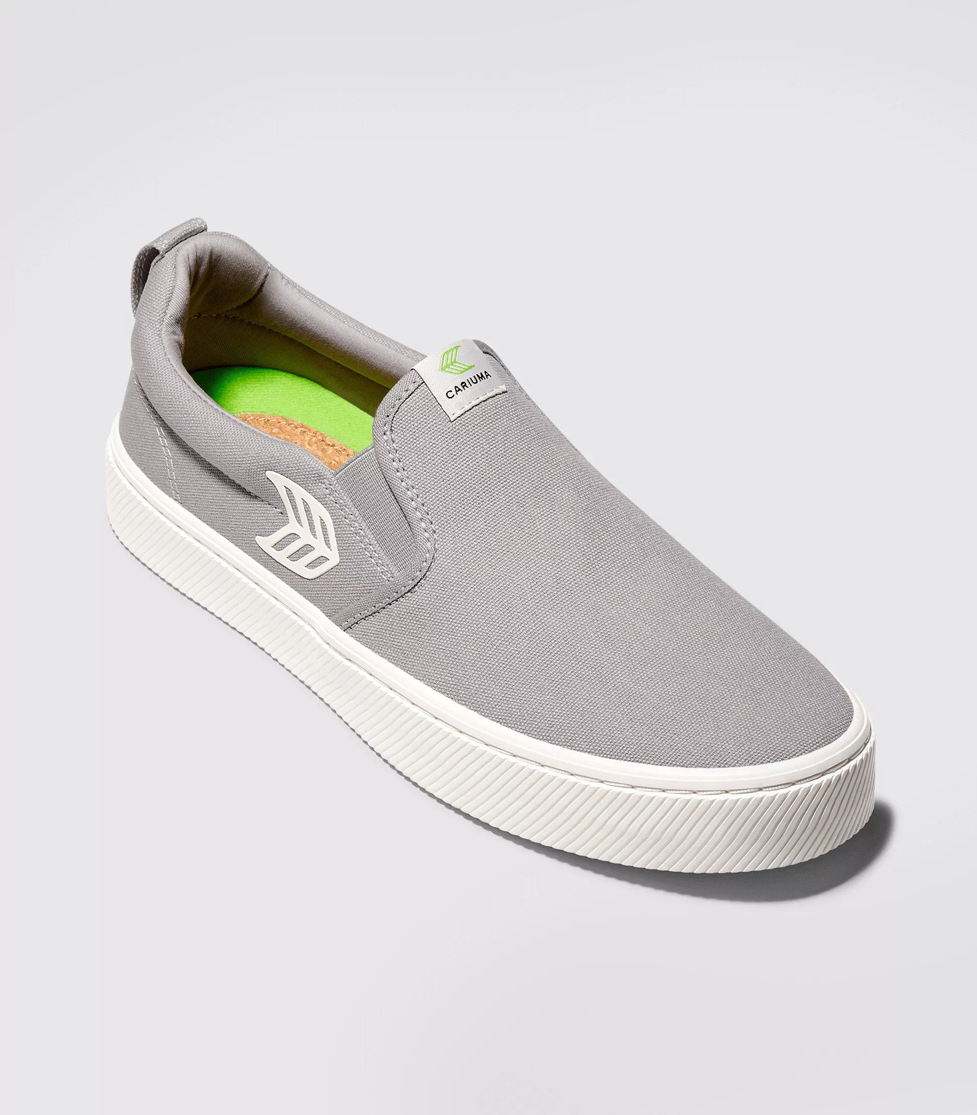 SLIP ON Light Grey Canvas Off-White Logo Sneaker Women