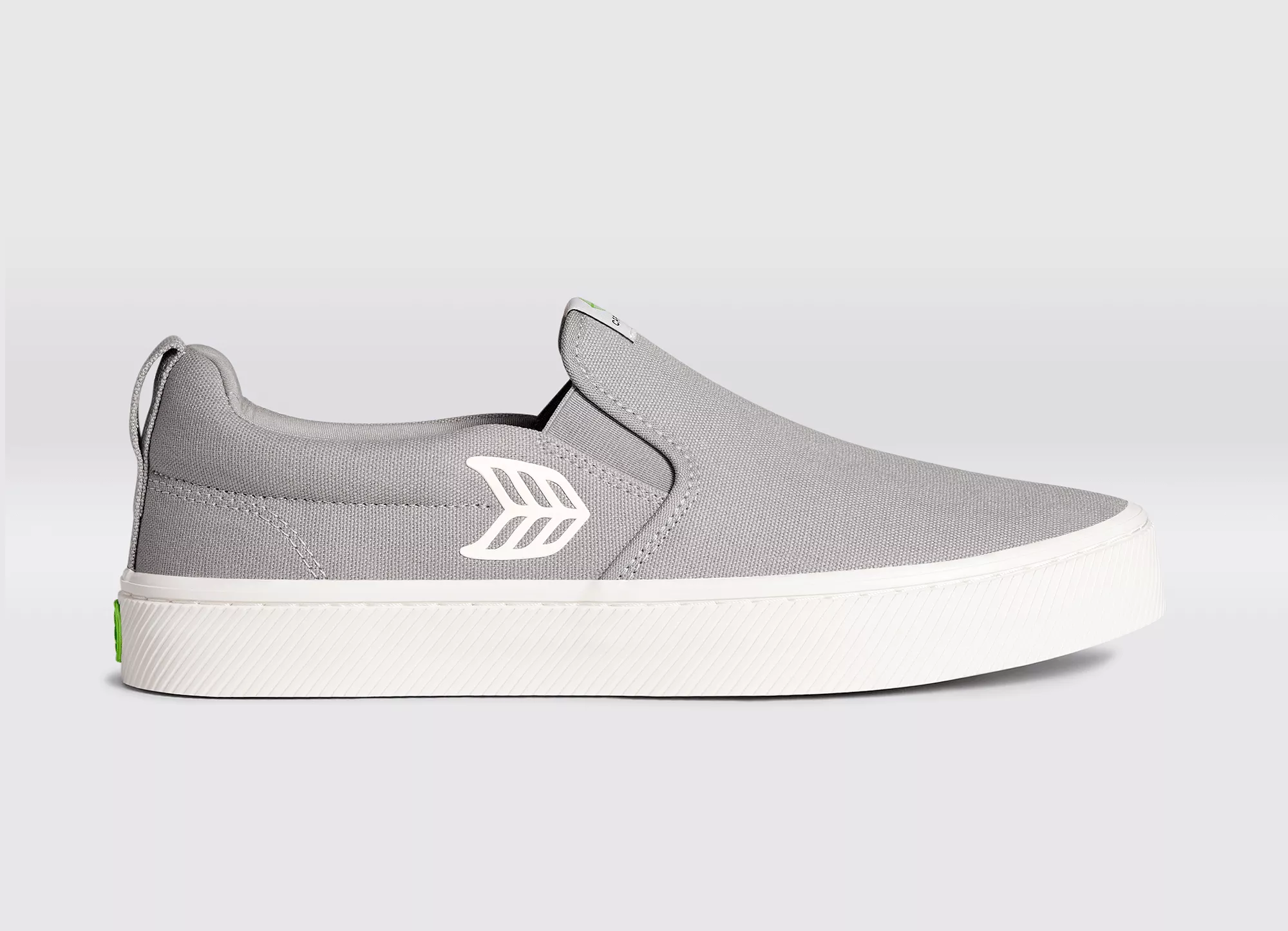 SLIP ON Light Grey Canvas Off-White Logo Sneaker Women