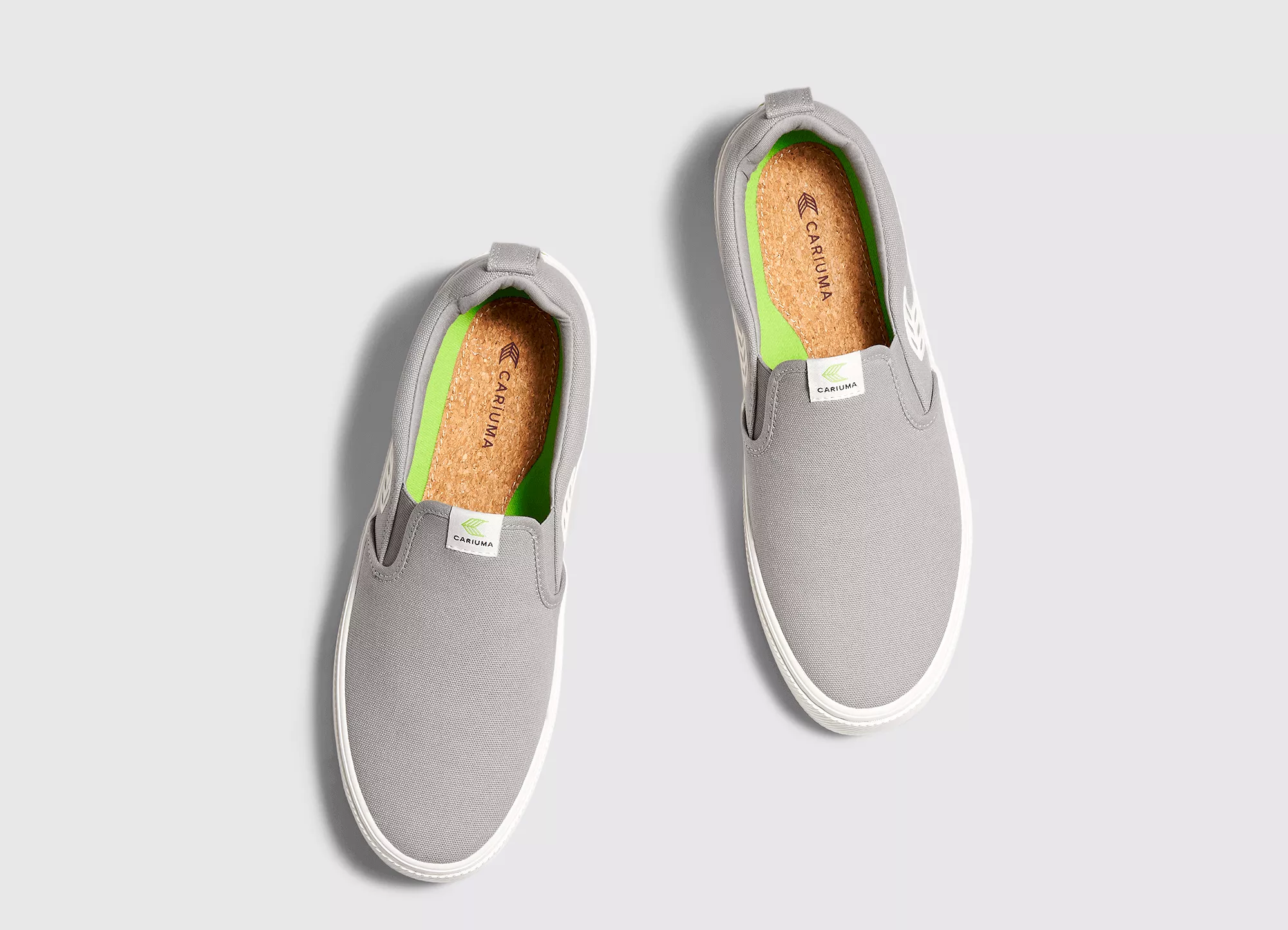 SLIP ON Light Grey Canvas Off-White Logo Sneaker Women