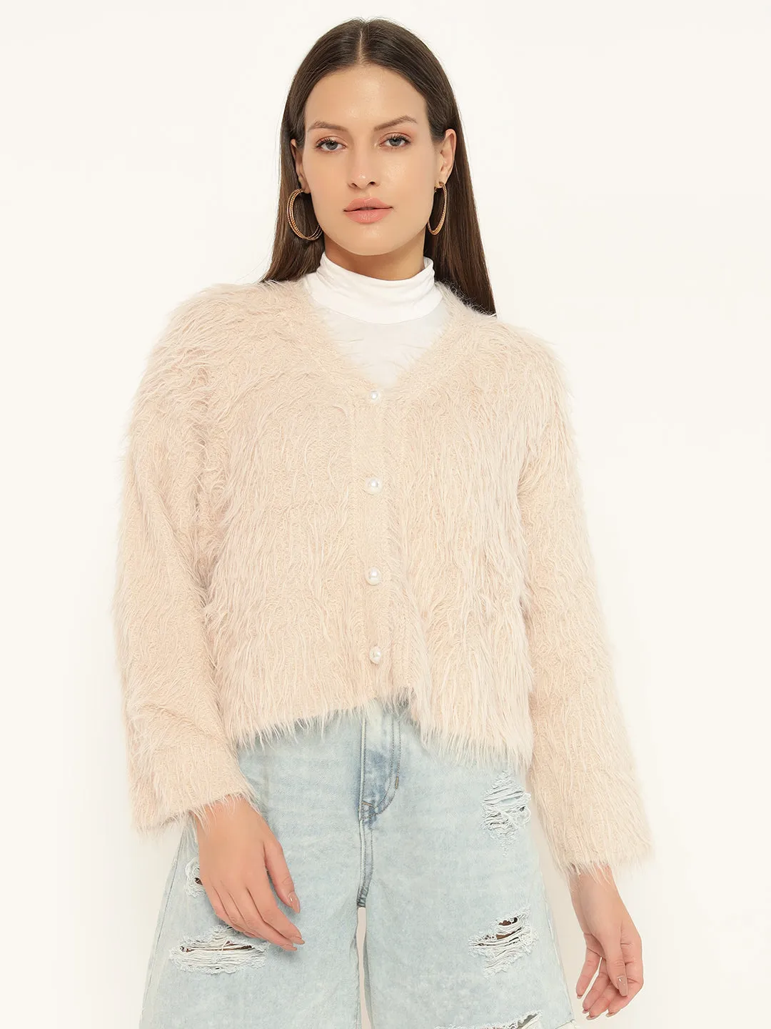 SOFT FUR SWEATER-BEIGE