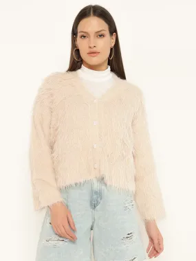 SOFT FUR SWEATER-BEIGE