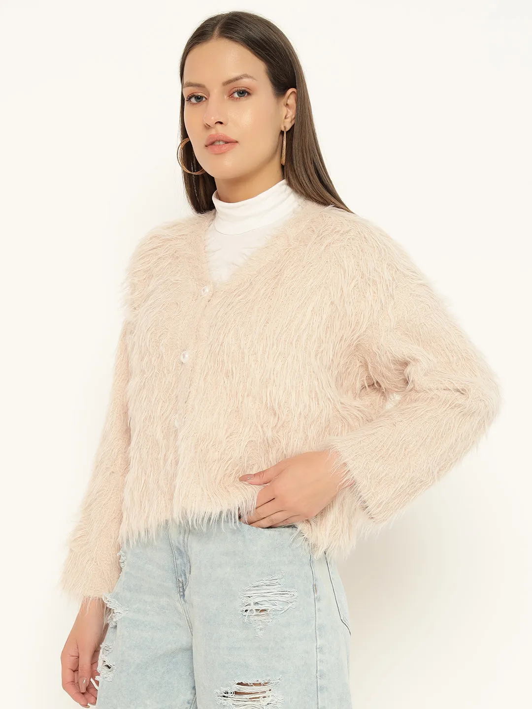 SOFT FUR SWEATER-BEIGE