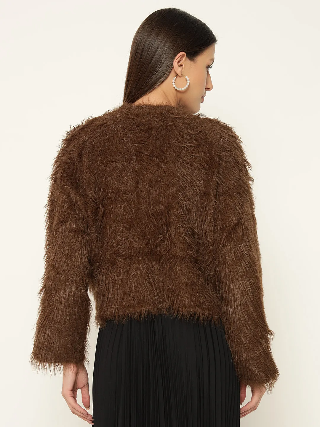 SOFT FUR SWEATER-BROWN