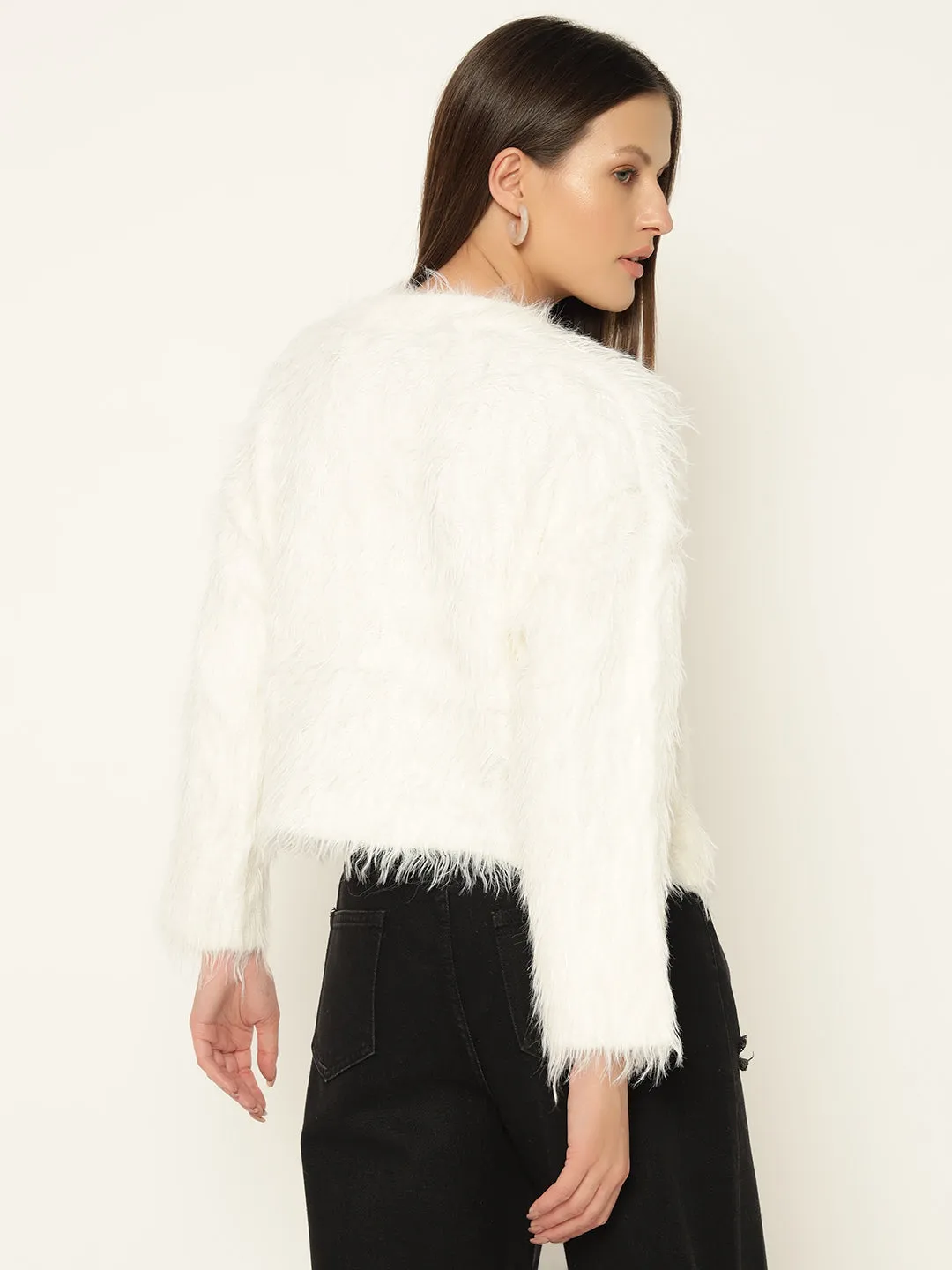 SOFT FUR SWEATER-WHITE