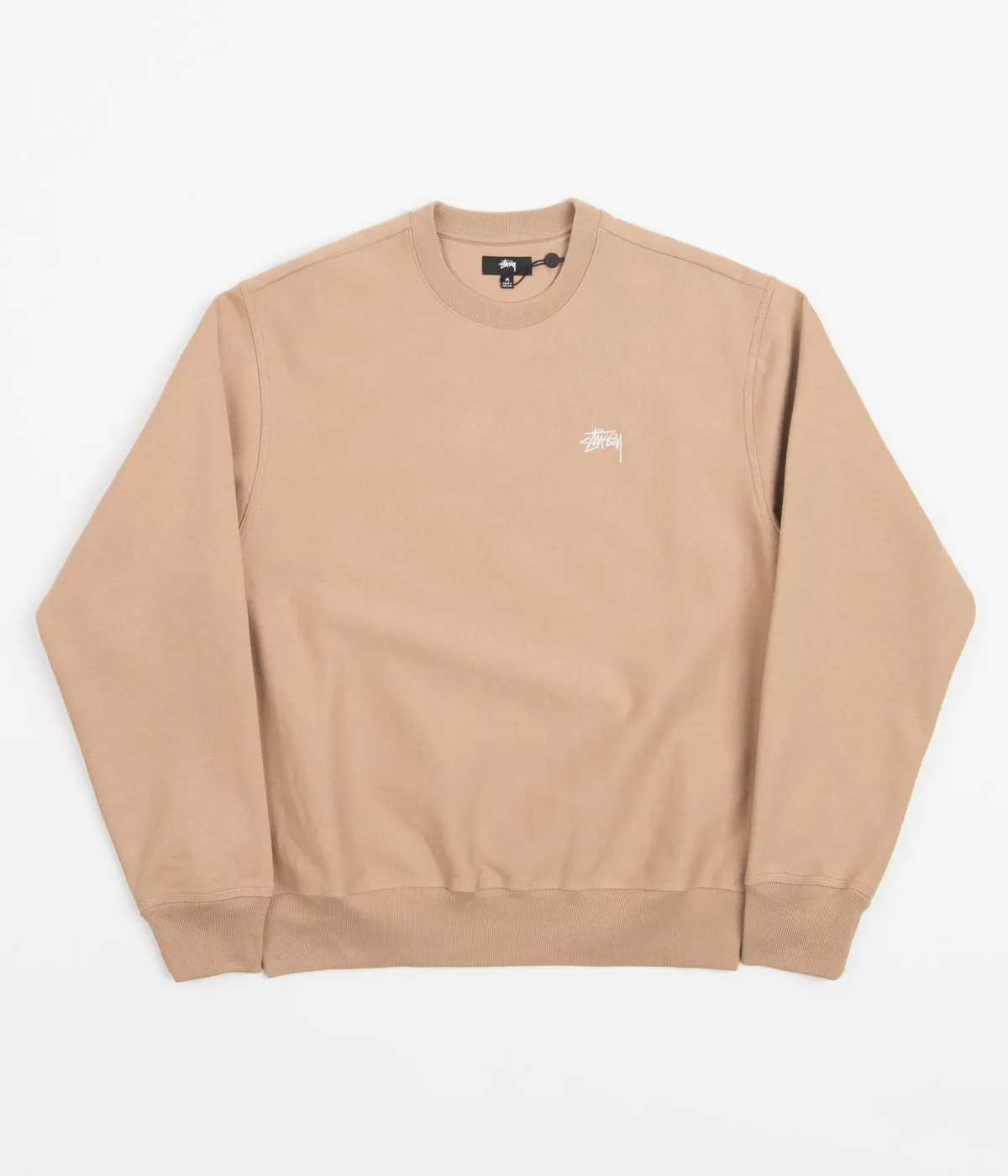 Stussy Stock Logo Crewneck Sweatshirt - Tan