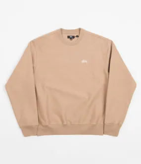 Stussy Stock Logo Crewneck Sweatshirt - Tan