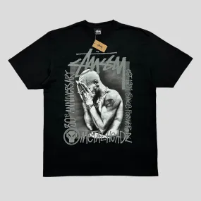 Stussy x Metalheadz 30th Anni T-shirt DSWT + Sticker etc - L