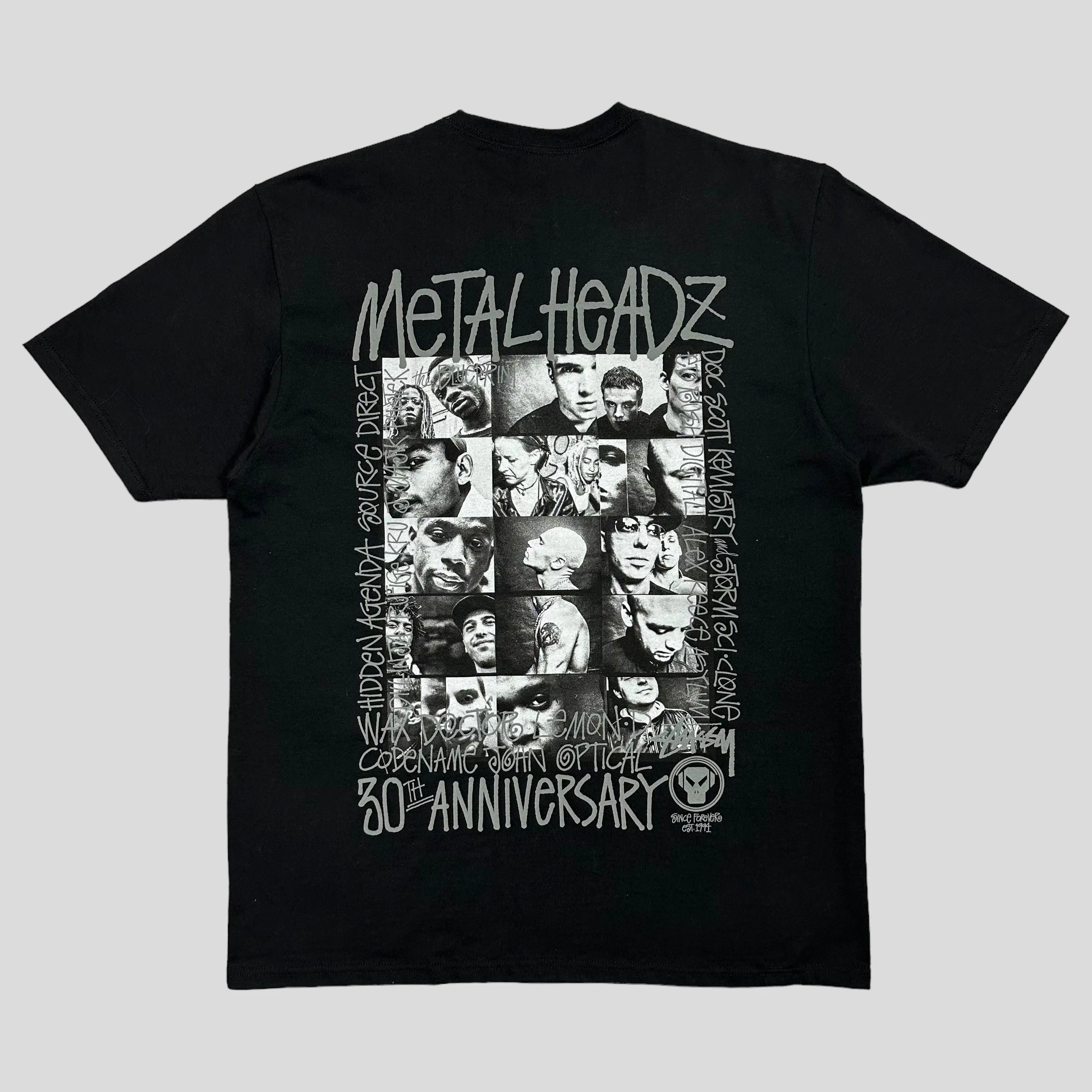 Stussy x Metalheadz 30th Anni T-shirt DSWT + Sticker etc - L