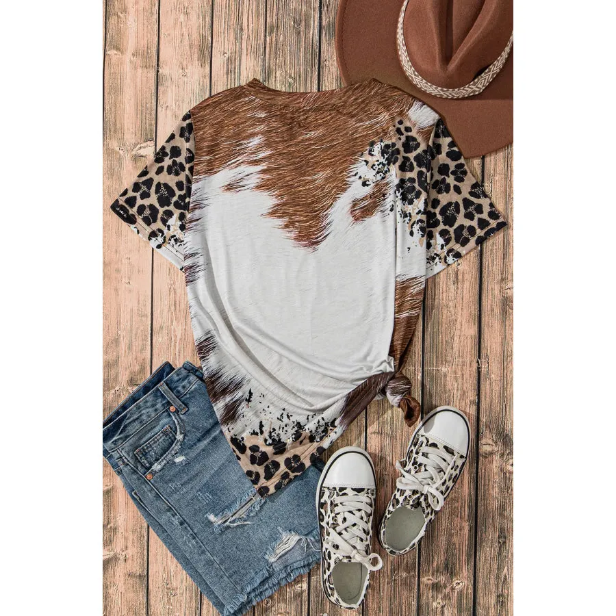 Sunflower Graphic Round Neck Short Sleeve T-Shirt