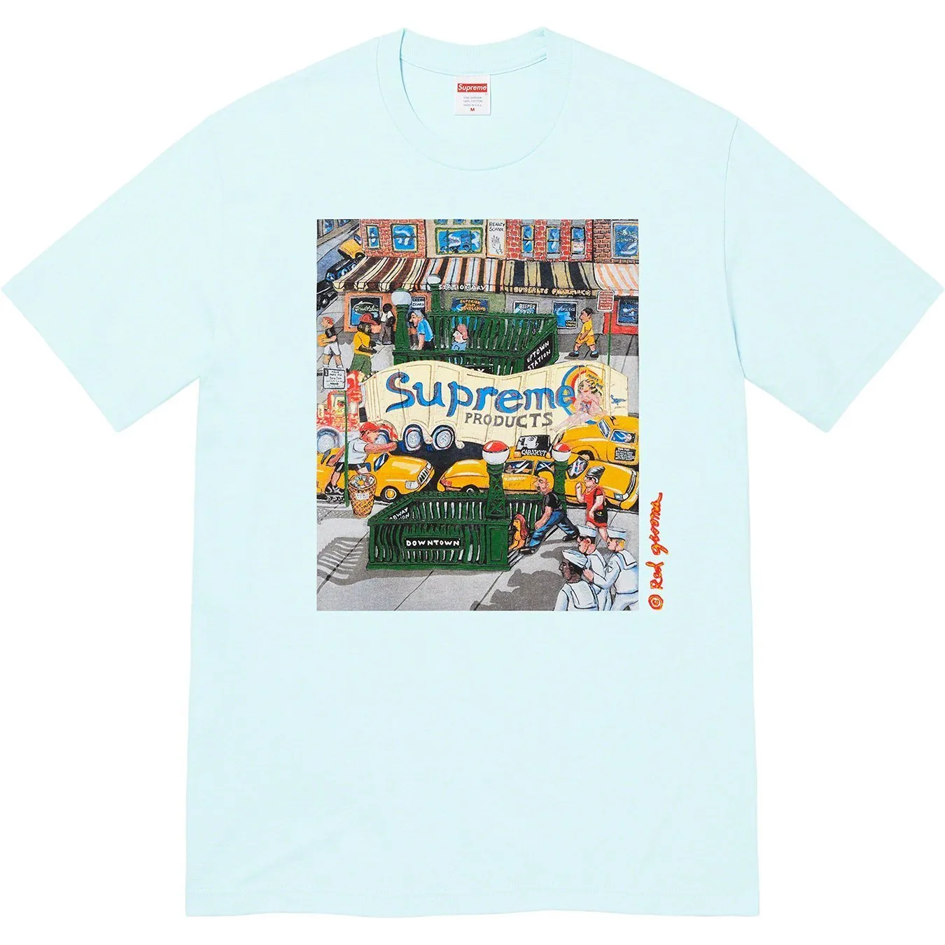 Supreme  |Unisex Street Style U-Neck Plain Cotton Short Sleeves Logo