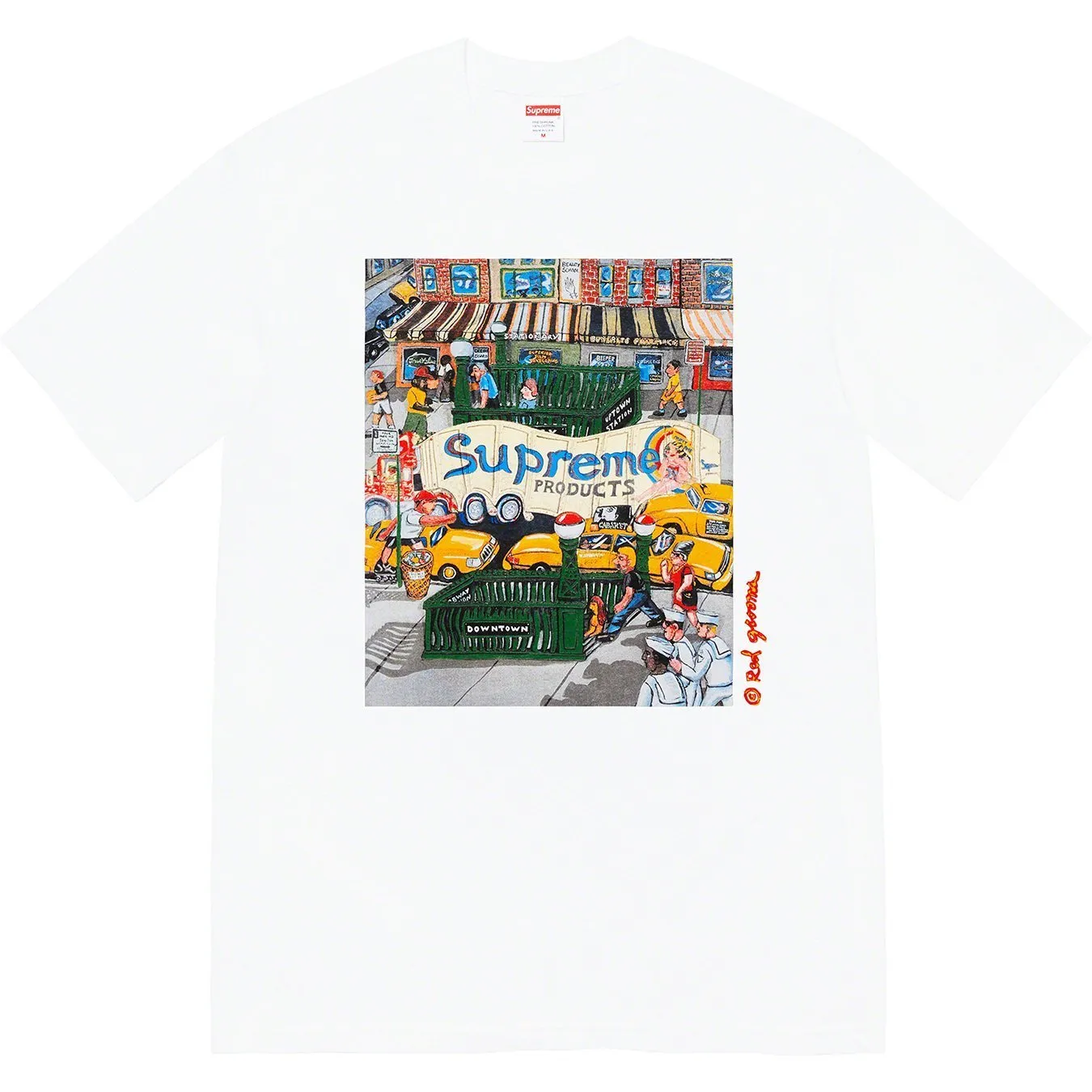 Supreme  |Unisex Street Style U-Neck Plain Cotton Short Sleeves Logo