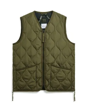 Taion - Military Zip V-Neck Down Vest - Dark Olive