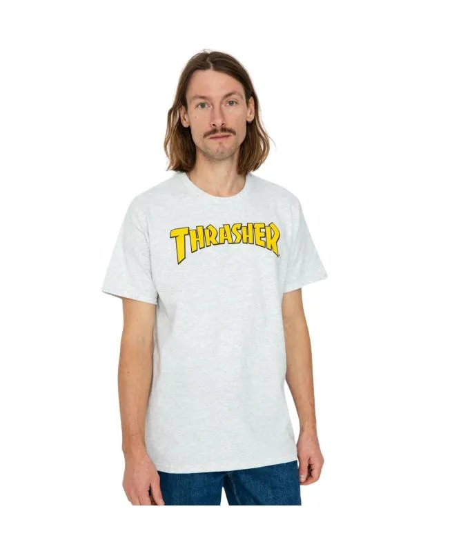 Thrasher Cover Logo T-Shirt | Light Grey - 145439