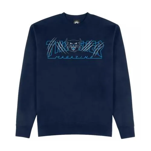 Thrasher Gato Crew Sweatshirt | Navy - 145445