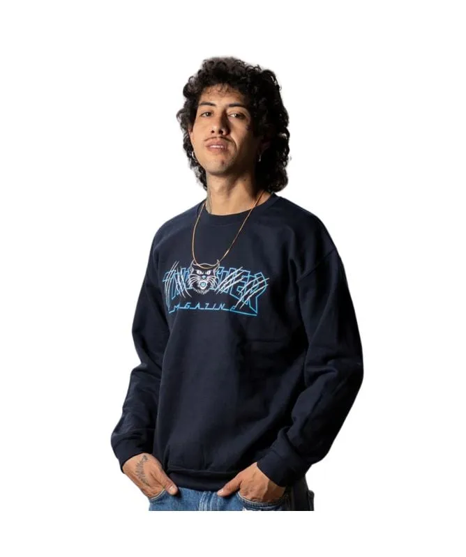 Thrasher Gato Crew Sweatshirt | Navy - 145445