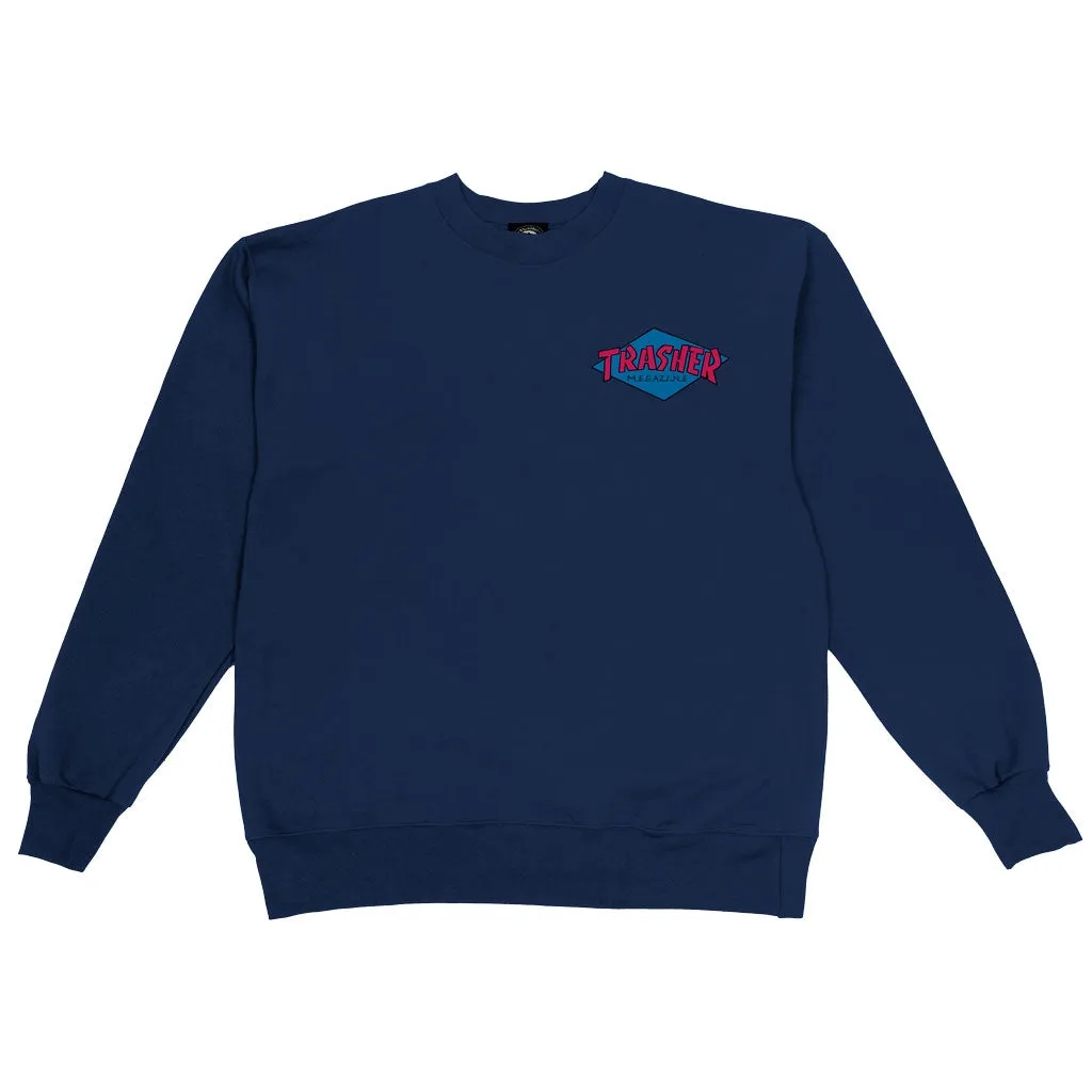 THRASHER HURRICANE CREWNECK - NAVY