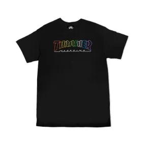 Thrasher Outlined Rainbow T-Shirt | Black