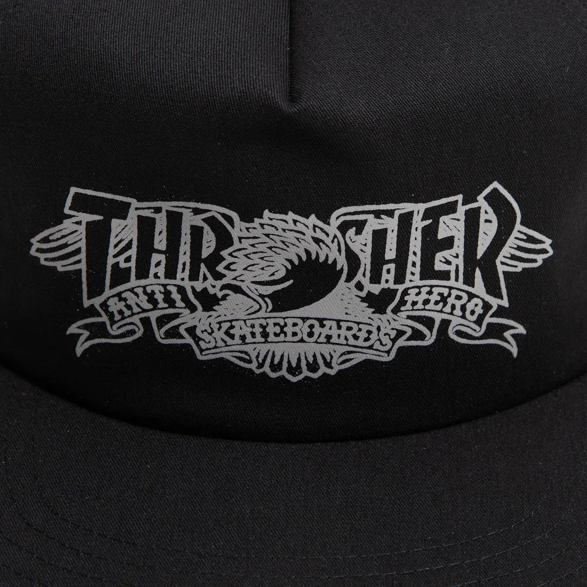 Thrasher X Anti Hero Mag Banner Snapback Hat Black