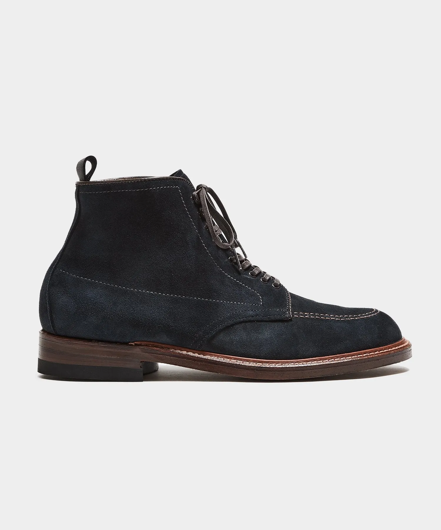 Todd Snyder + Alden Indy Boot Navy Suede