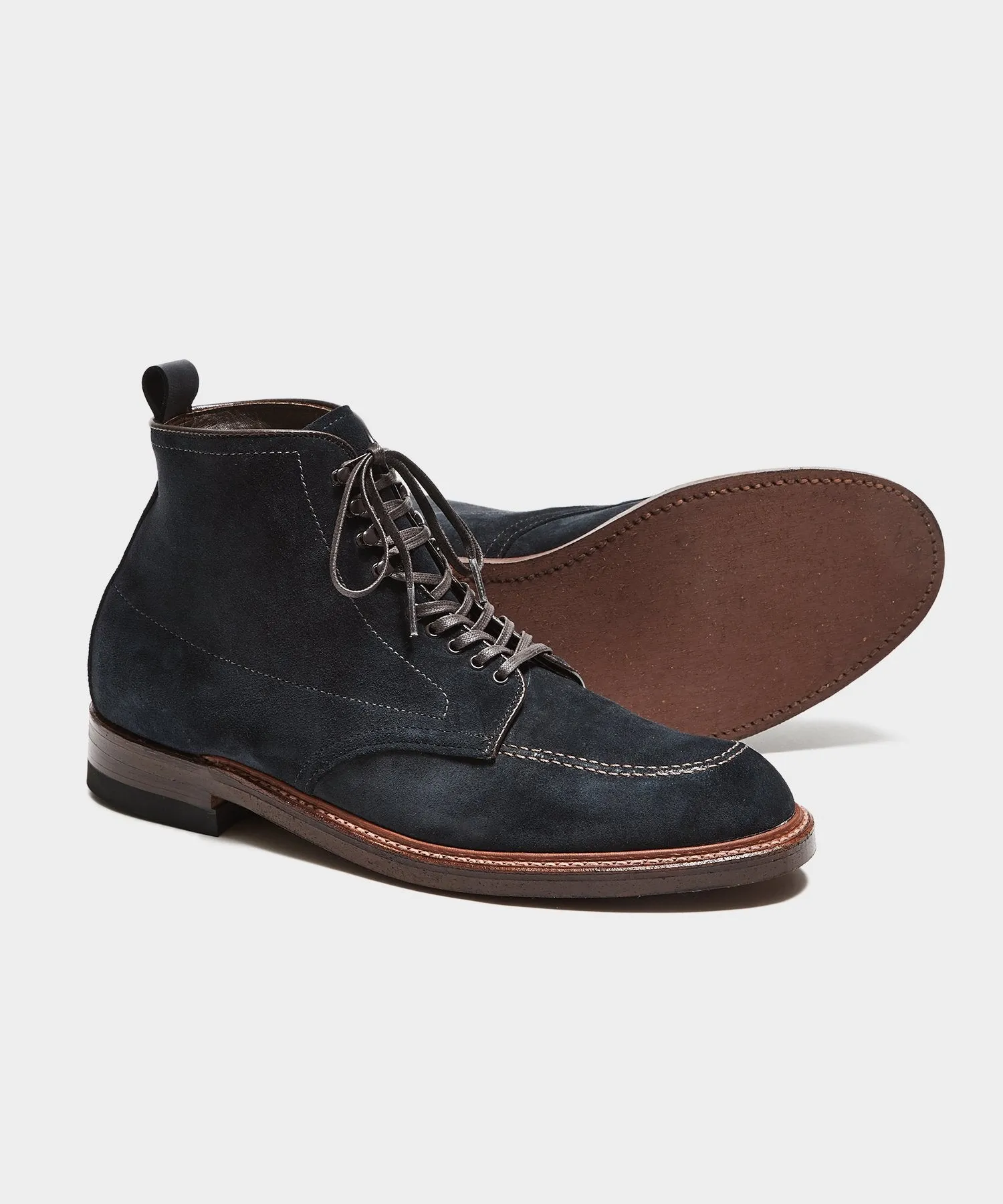 Todd Snyder + Alden Indy Boot Navy Suede