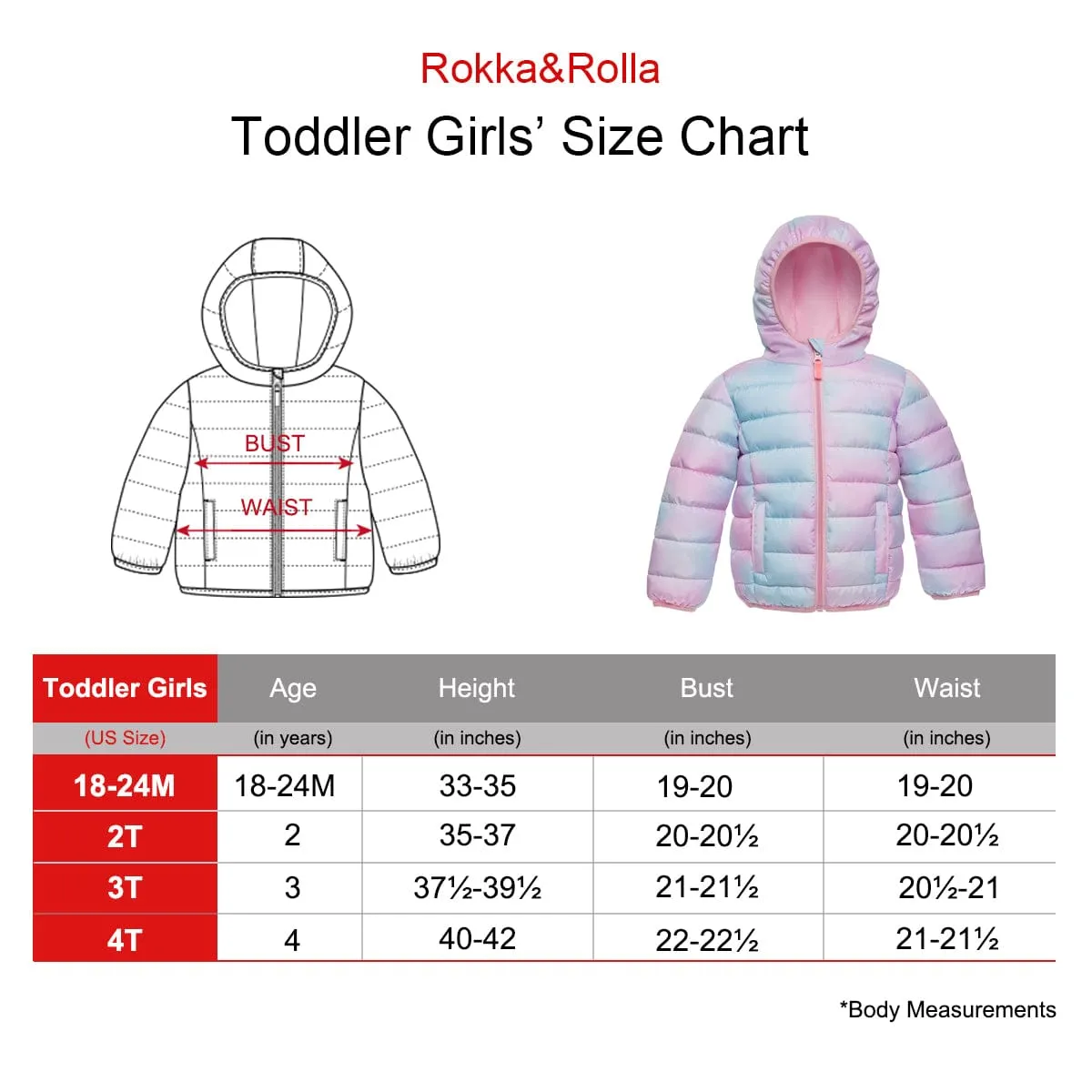 Toddler Girls' Lightweight Puffer Jacket