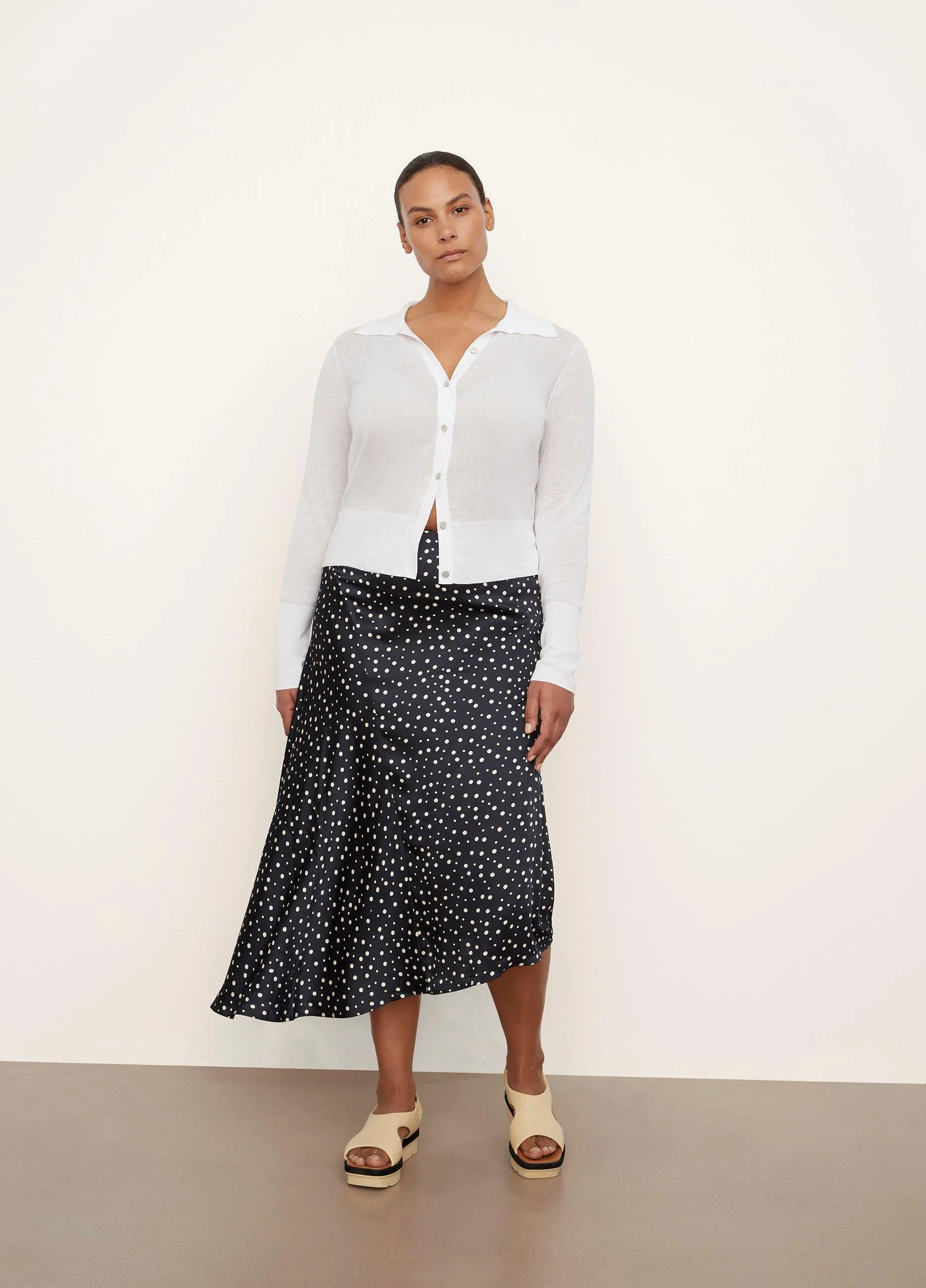 Tossed Dot Draped Knot Skirt