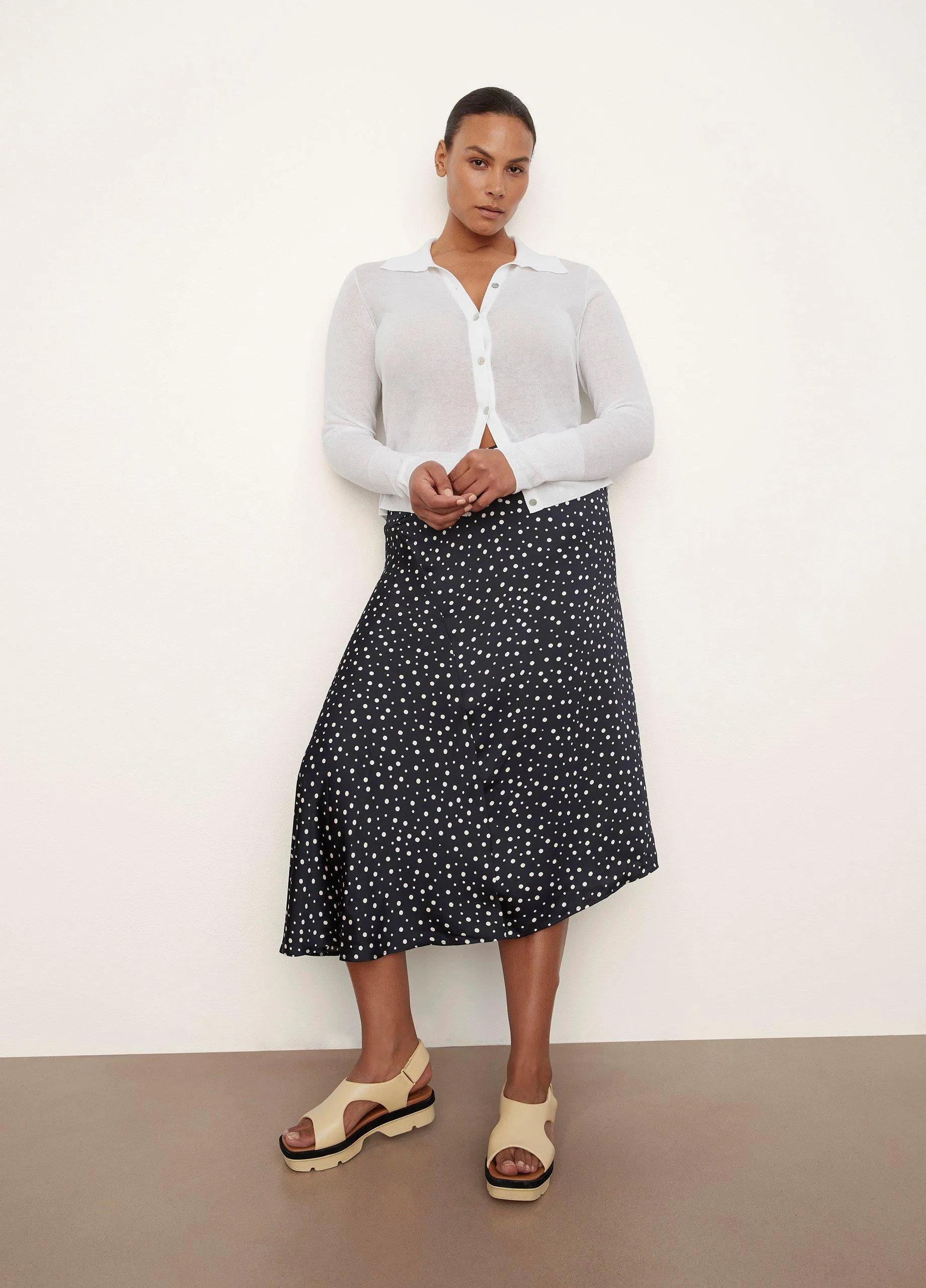 Tossed Dot Draped Knot Skirt