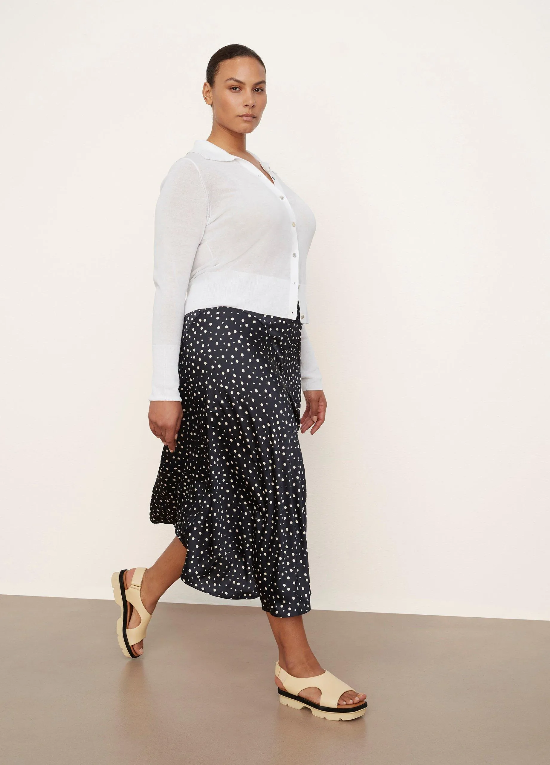 Tossed Dot Draped Knot Skirt