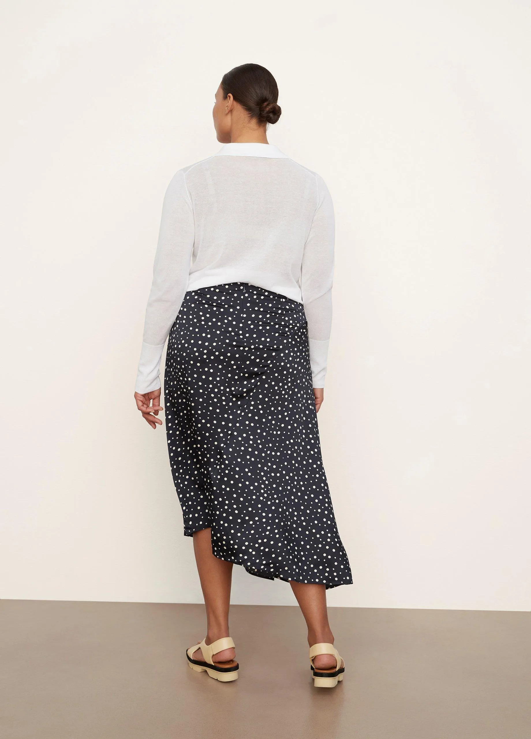 Tossed Dot Draped Knot Skirt