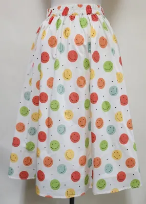 Tulip B Smiley Faces 50's Swing Skirt Ivory