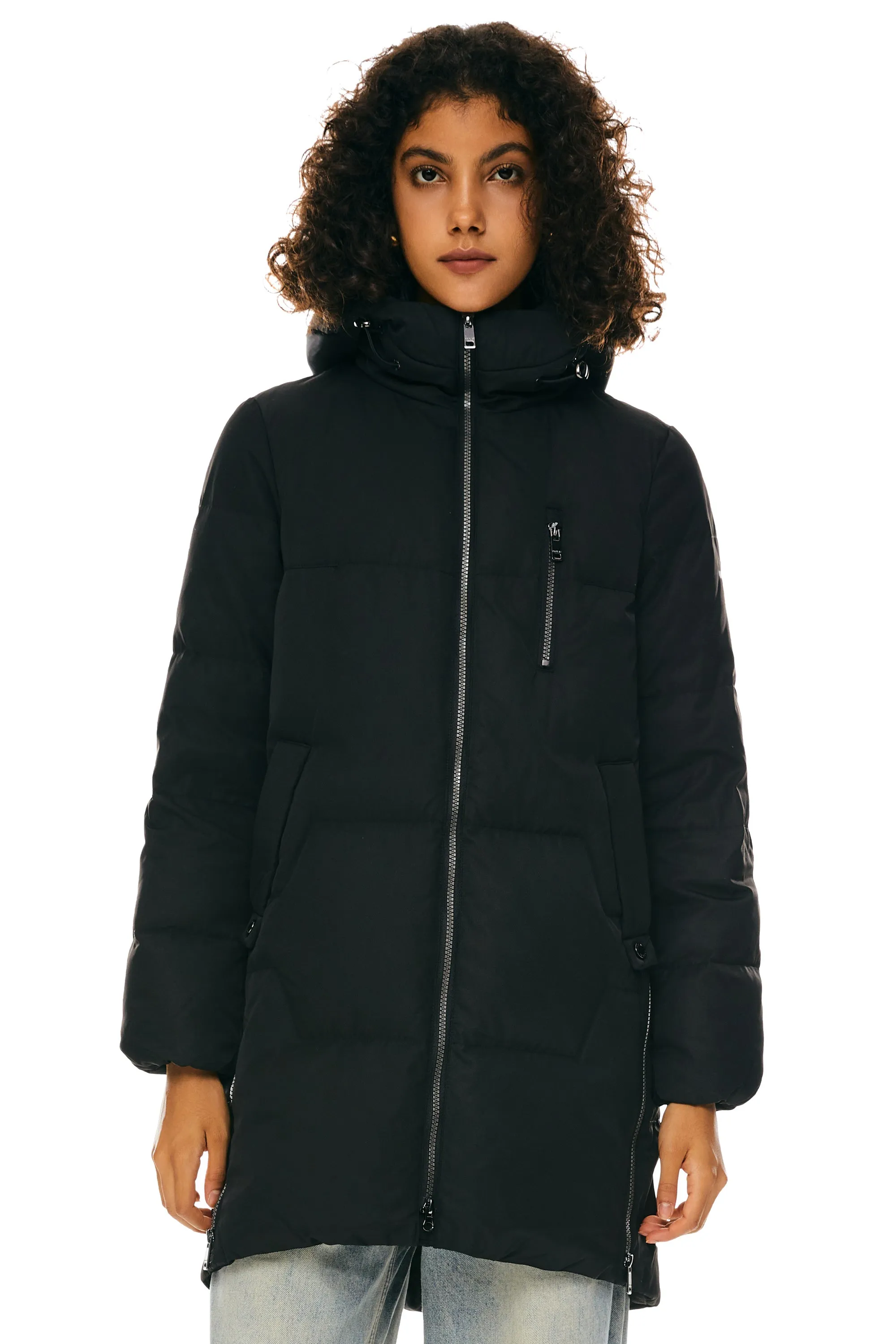 Two-Way Zipper Hooded Puffer Jacket