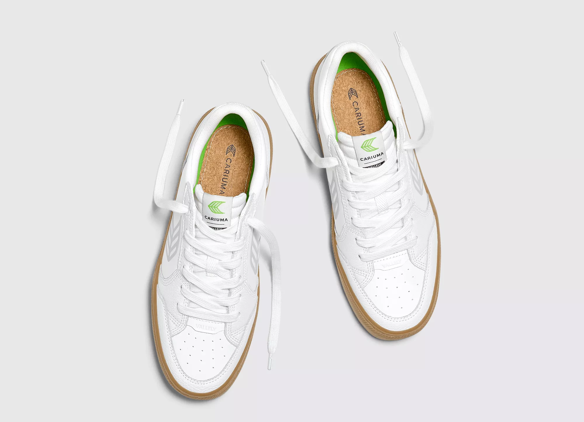 VALLELY Gum White Leather Ice Logo Sneaker Women